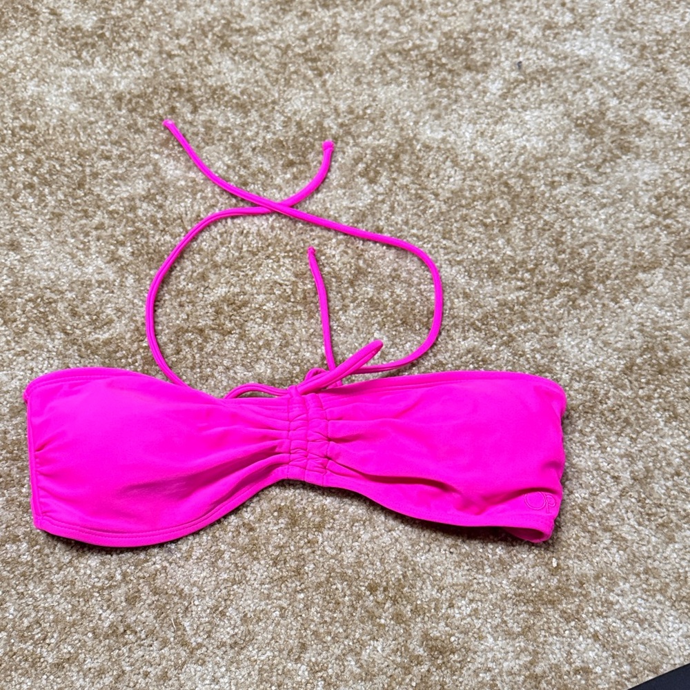 OP Neon Pink Bandeau Swim Top with Removable Halter